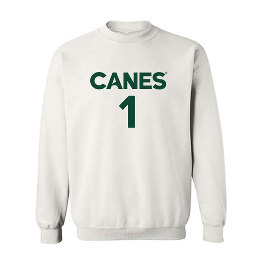 Miami - NCAA Women's Basketball : Camille Williams - Replica Shersey Crewneck Sweatshirt-0