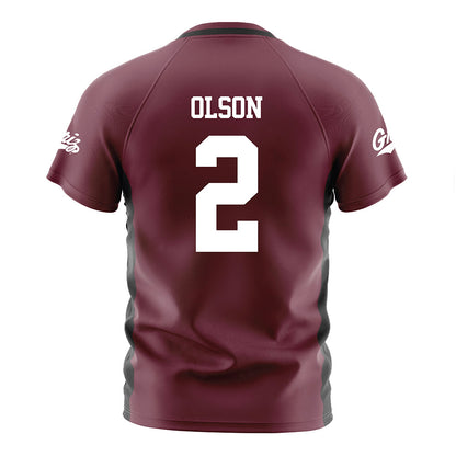 Montana - NCAA Women's Soccer : Grace Olson - Maroon Soccer Jersey-1