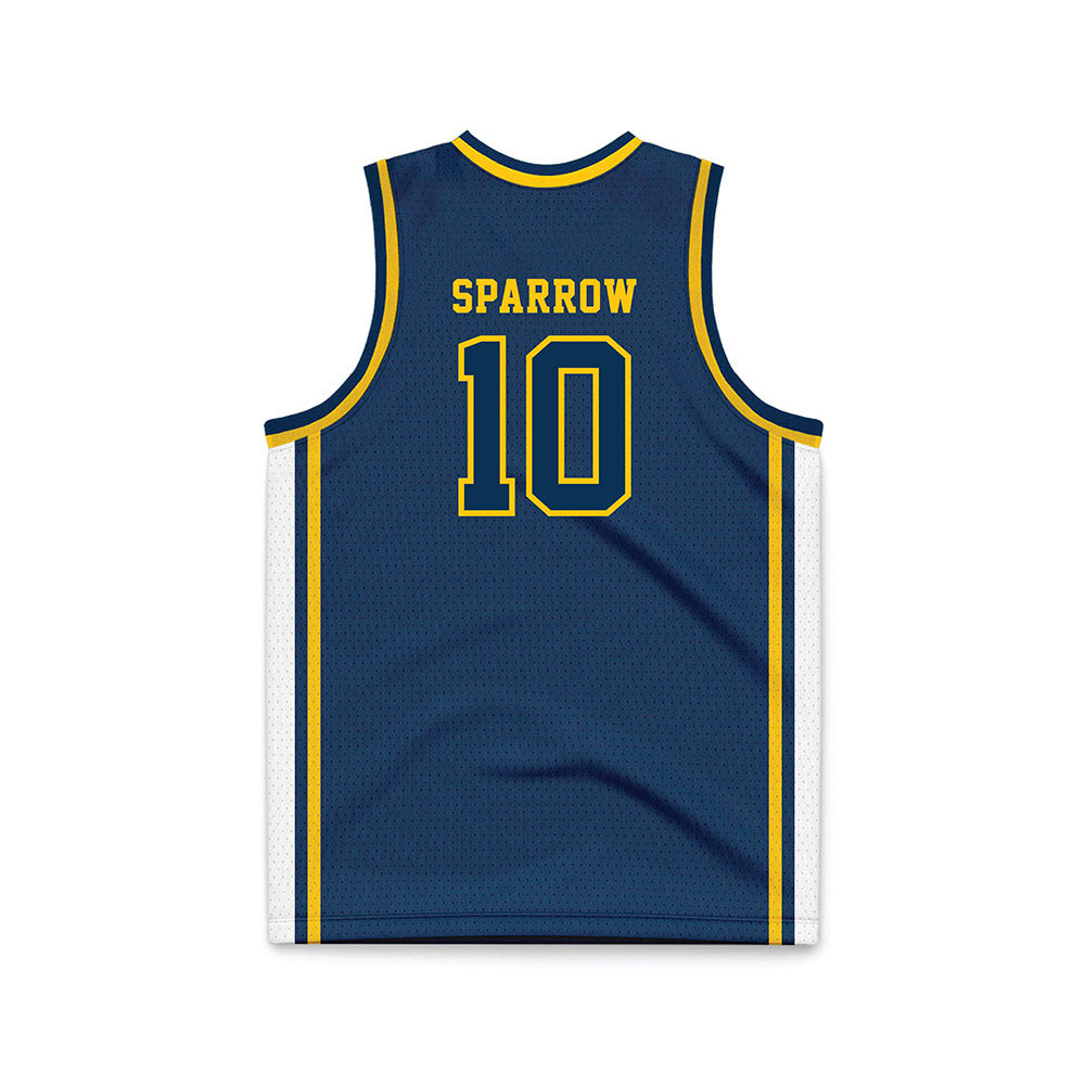 Coppin State - NCAA Men's Basketball : Camaren Sparrow - Navy Basketball Jersey-1
