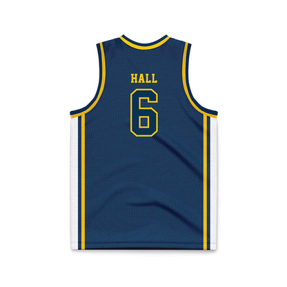 Coppin State - NCAA Men's Basketball : Demariontay Hall - Navy Basketball Jersey-1
