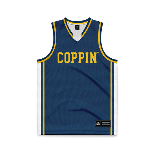 Coppin State - NCAA Men's Basketball : Tafara Gapare - Navy Basketball Jersey-0