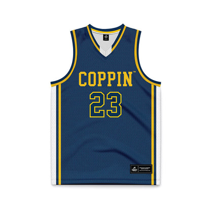 Coppin State - NCAA Men's Basketball : Daveyon Lydner - Navy Basketball Jersey-0