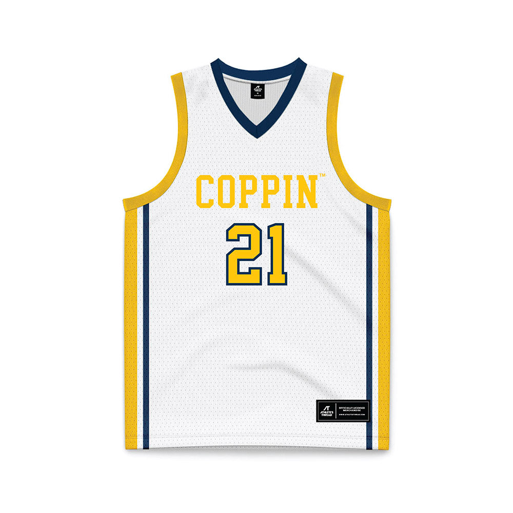 Coppin State - NCAA Women's Basketball : Sydney Burris - White Basketball Jersey-0
