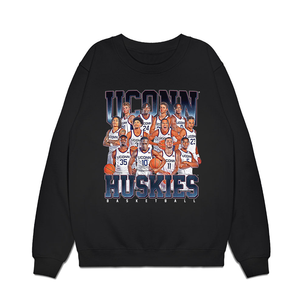UConn - NCAA Men's Basketball : - Team Collage Premium Crewneck Sweatshirt-0