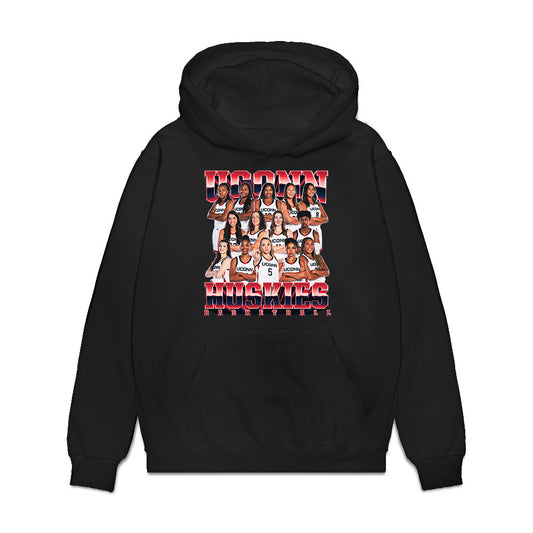 UConn - NCAA Women's Basketball : - Team Collage Premium Hooded Sweatshirt-0