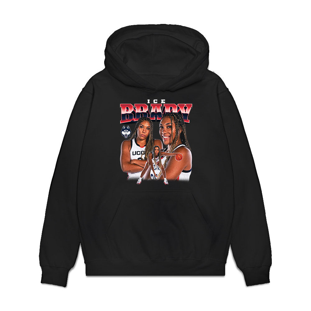 UConn - NCAA Women's Basketball : Ice Brady - Collage Premium Hooded Sweatshirt-0