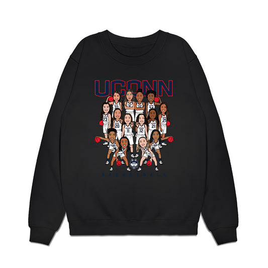 UConn - NCAA Women's Basketball : - Team Caricature Premium Crewneck Sweatshirt-0