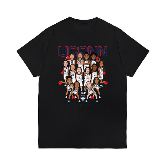UConn - NCAA Women's Basketball : - Team Caricature Premium T-Shirt-0
