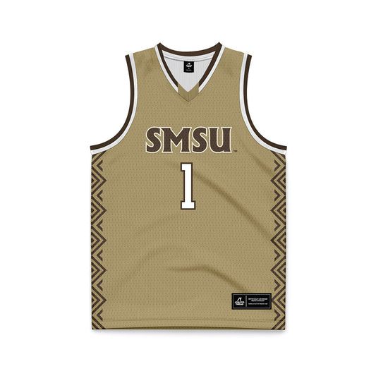 SMSU - NCAA Men's Basketball : Jakob Braaten - Brown Basketball Jersey-0