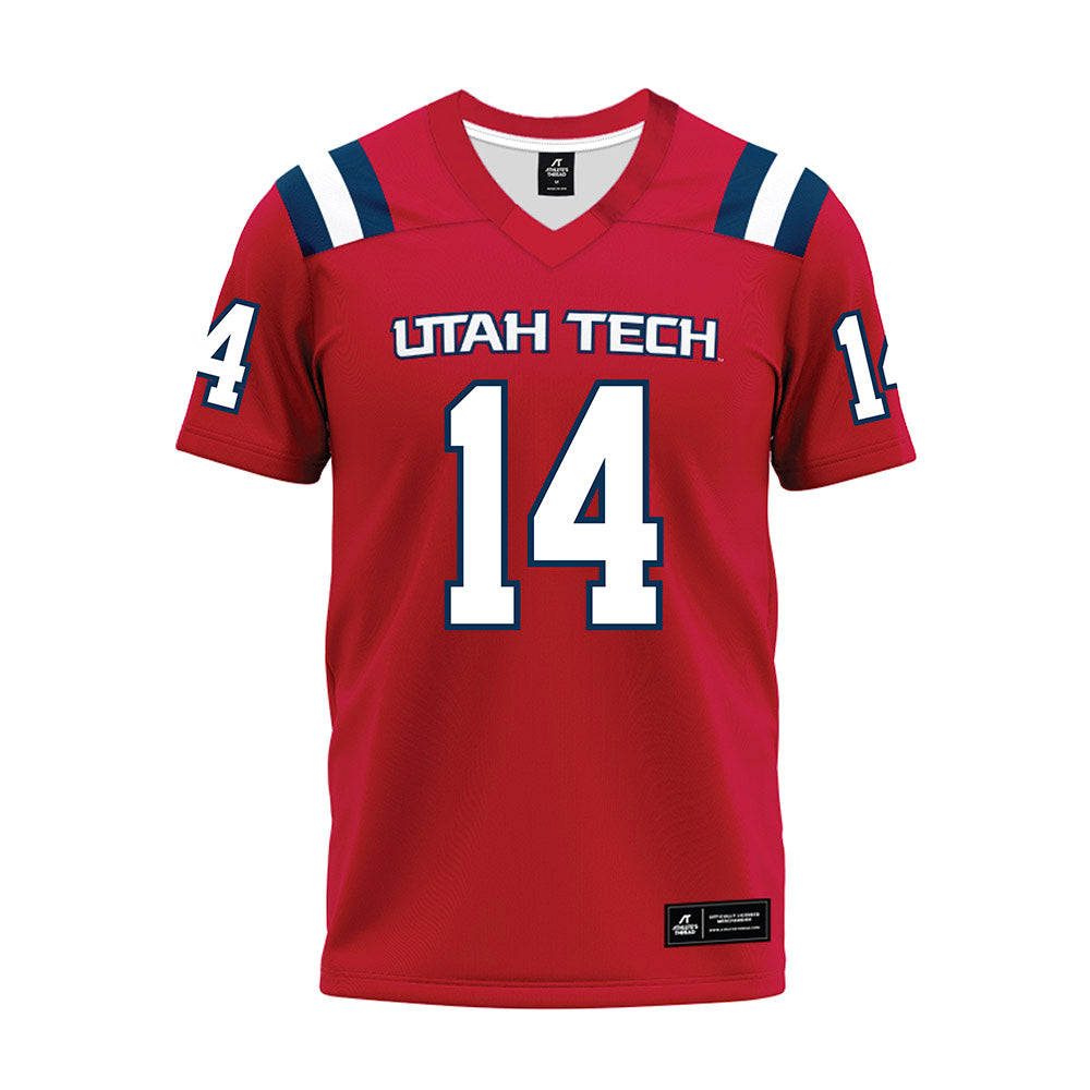 Utah Tech - NCAA Football : Jodi Nestan Nestan - Red Premium Football Jersey-0