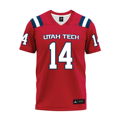 Utah Tech - NCAA Football : Jodi Nestan Nestan - Red Premium Football Jersey-0