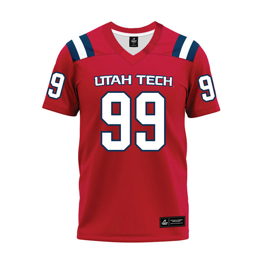 Utah Tech - NCAA Football : Jackson Stein - Red Premium Football Jersey-0