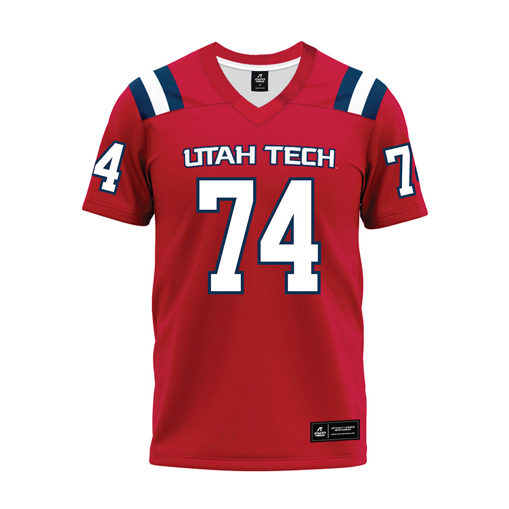 Utah Tech - NCAA Football : Camden Smith - Red Premium Football Jersey-0