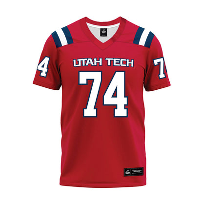 Utah Tech - NCAA Football : Camden Smith - Red Premium Football Jersey-0