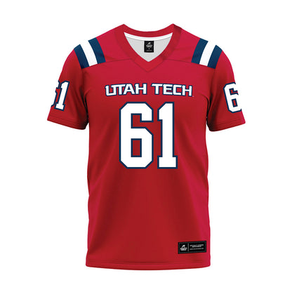 Utah Tech - NCAA Football : Connor Mickelson - Red Premium Football Jersey-0
