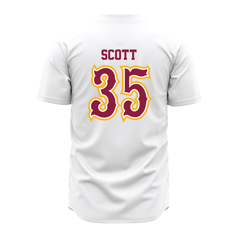 Bethune - NCAA Baseball : Caleb Scott - White Jersey-1