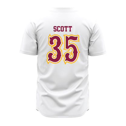 Bethune - NCAA Baseball : Caleb Scott - White Jersey-1