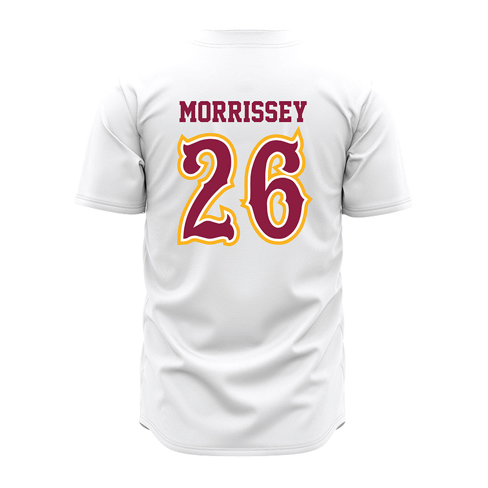 Bethune - NCAA Baseball : David Morrissey - White Jersey-1