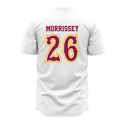 Bethune - NCAA Baseball : David Morrissey - White Jersey-1