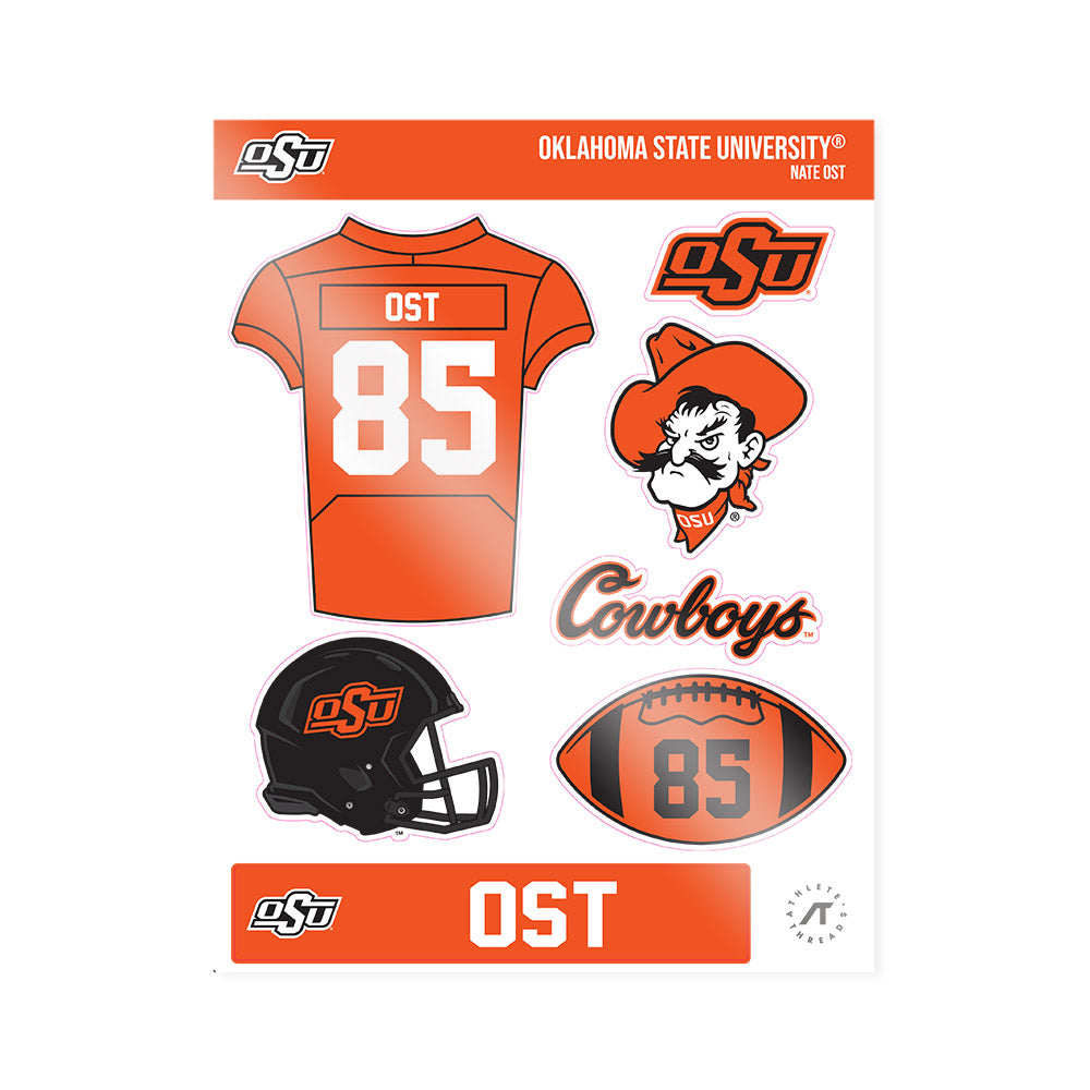 Oklahoma State - NCAA Football : Nate Ost - Sticker Sheet-0