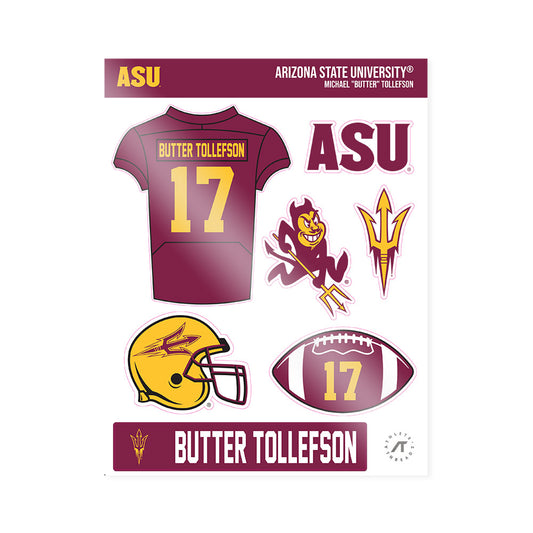 Arizona State - NCAA Football : Michael "Butter" Tollefson - Sticker Sheet-0