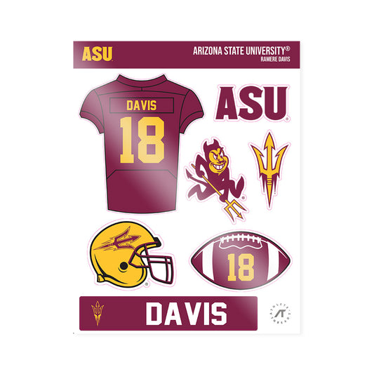 Arizona State - NCAA Football : Ramere Davis - Sticker Sheet-0