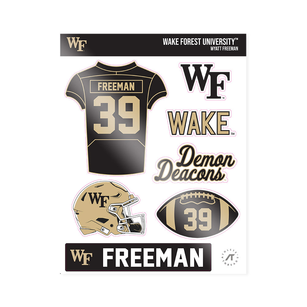 Wake Forest - NCAA Football : Wyatt Freeman - Sticker Sheet-0