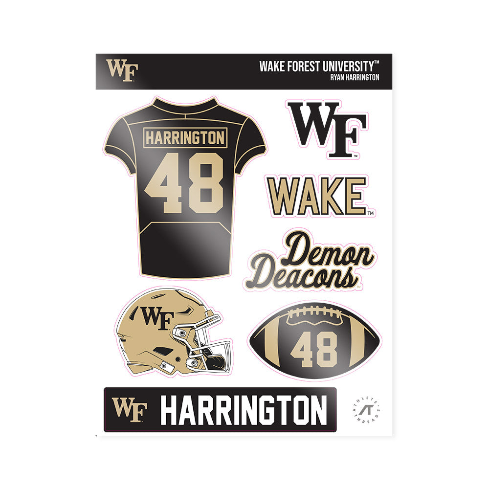 Wake Forest - NCAA Football : Ryan Harrington - Sticker Sheet-0