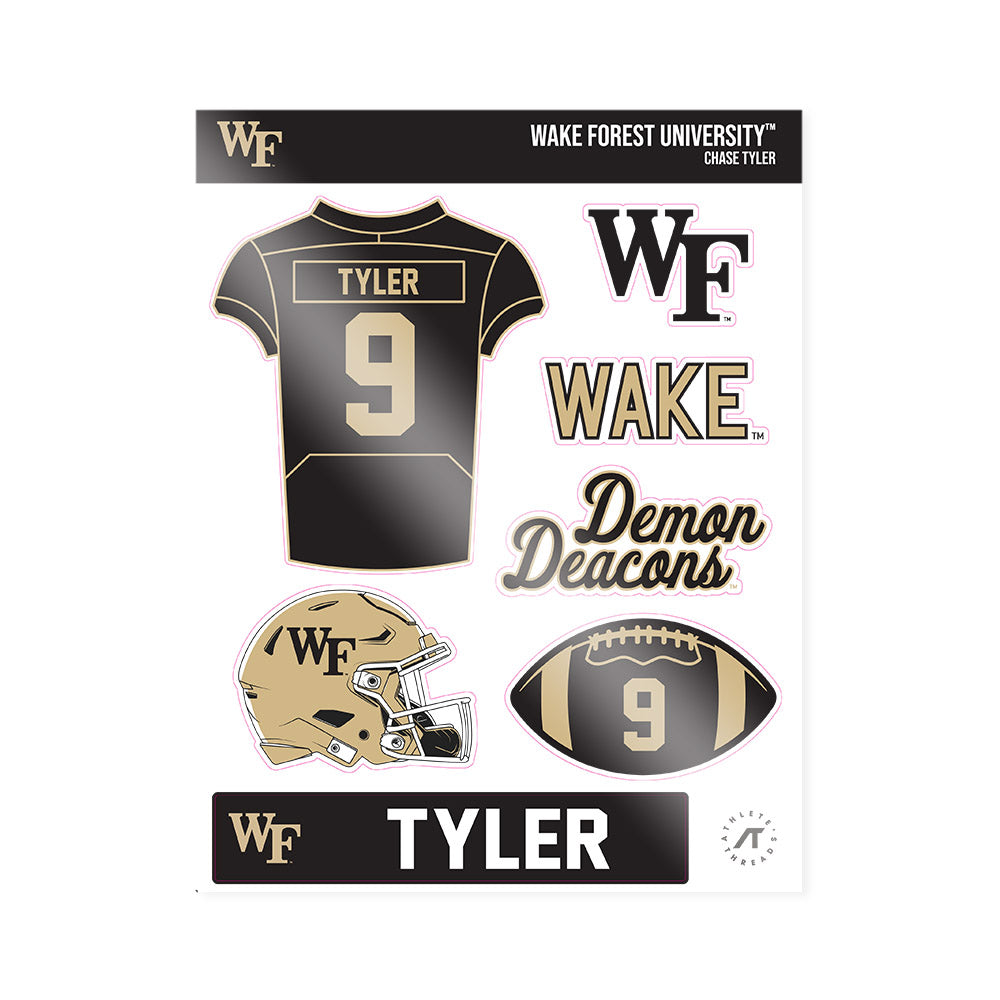 Wake Forest - NCAA Football : Chase Tyler - Sticker Sheet-0