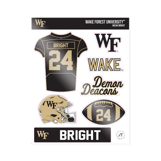 Wake Forest - NCAA Football : Micah Bright - Sticker Sheet-0