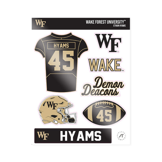 Wake Forest - NCAA Football : Ethan Hyams - Sticker Sheet-0