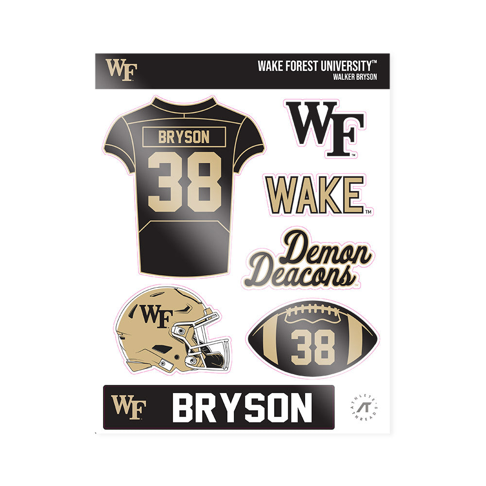 Wake Forest - NCAA Football : Walker Bryson - Sticker Sheet-0