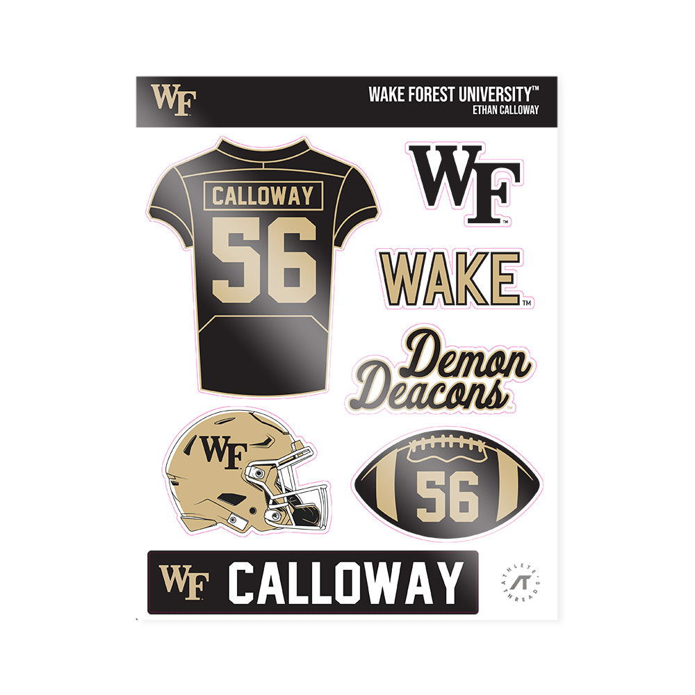 Wake Forest - NCAA Football : Ethan Calloway - Sticker Sheet-0