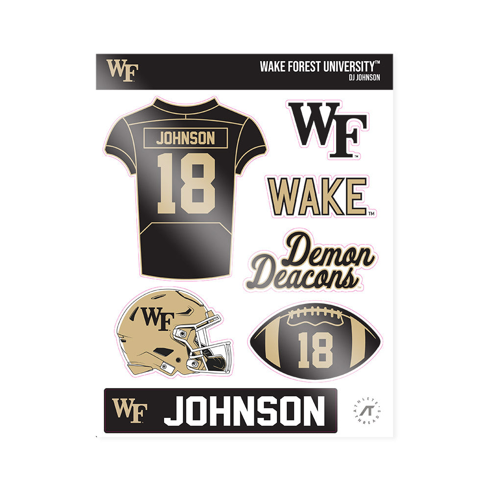 Wake Forest - NCAA Football : DJ Johnson - Sticker Sheet-0
