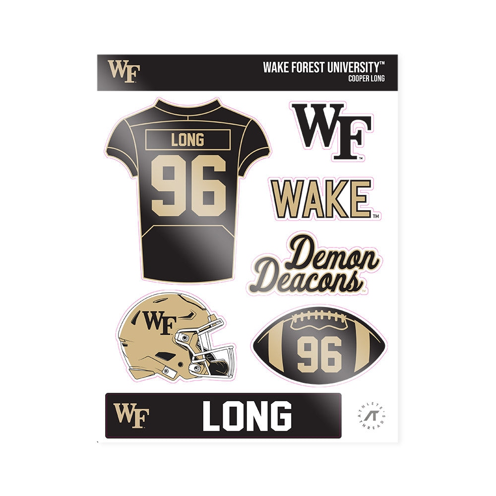 Wake Forest - NCAA Football : Cooper Long - Sticker Sheet-0
