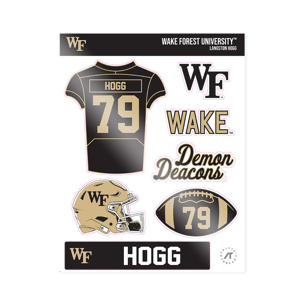 Wake Forest - NCAA Football : Langston Hogg - Sticker Sheet-0