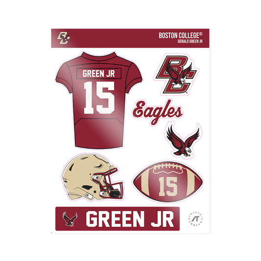 Boston College - NCAA Football : Gerald Green Jr - Sticker Sheet-0