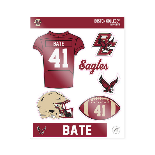 Boston College - NCAA Football : Favor Bate - Sticker Sheet-0