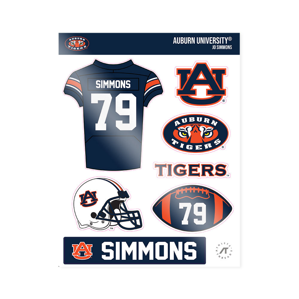 Auburn - NCAA Football : Jo Simmons - Sticker Sheet-0