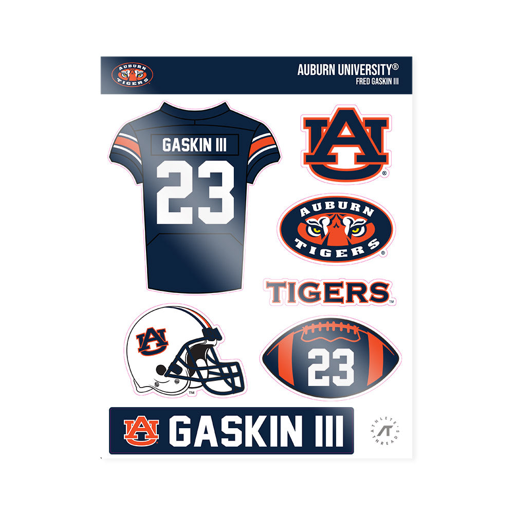 Auburn - NCAA Football : Fred Gaskin III - Sticker Sheet-0