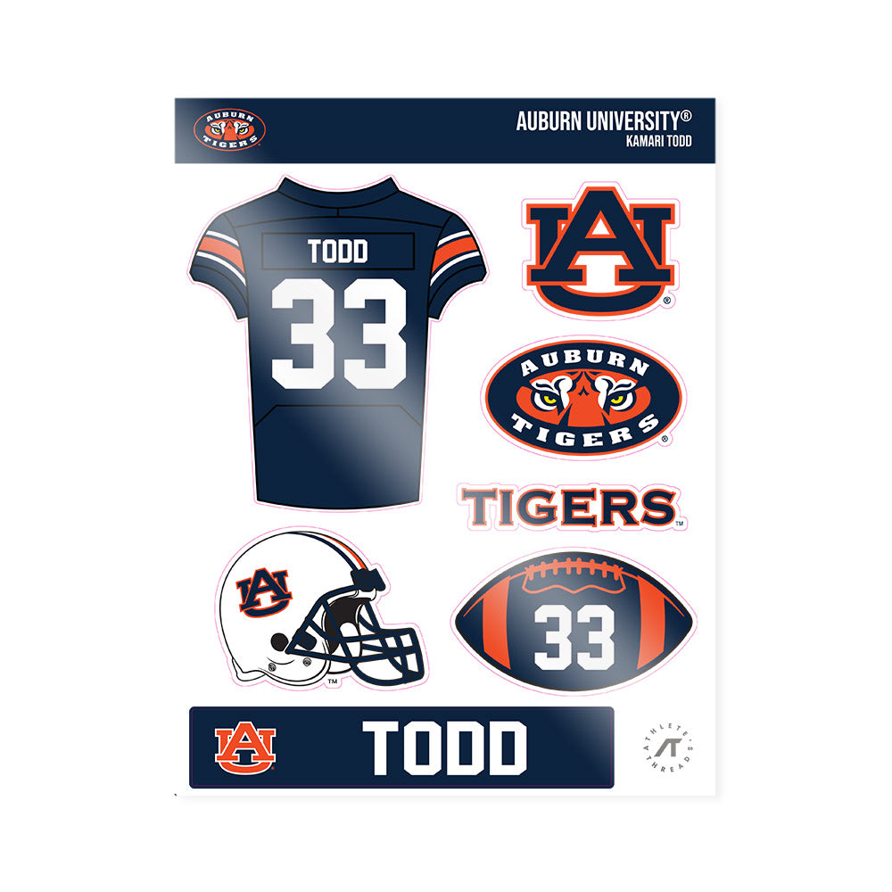 Auburn - NCAA Football : Kamari Todd - Sticker Sheet-0