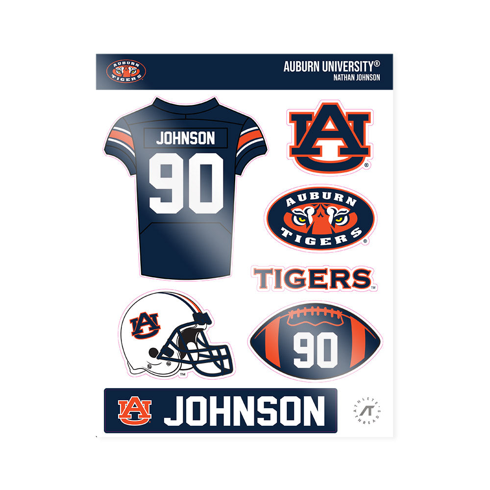 Auburn - NCAA Football : Nathan Johnson - Sticker Sheet-0