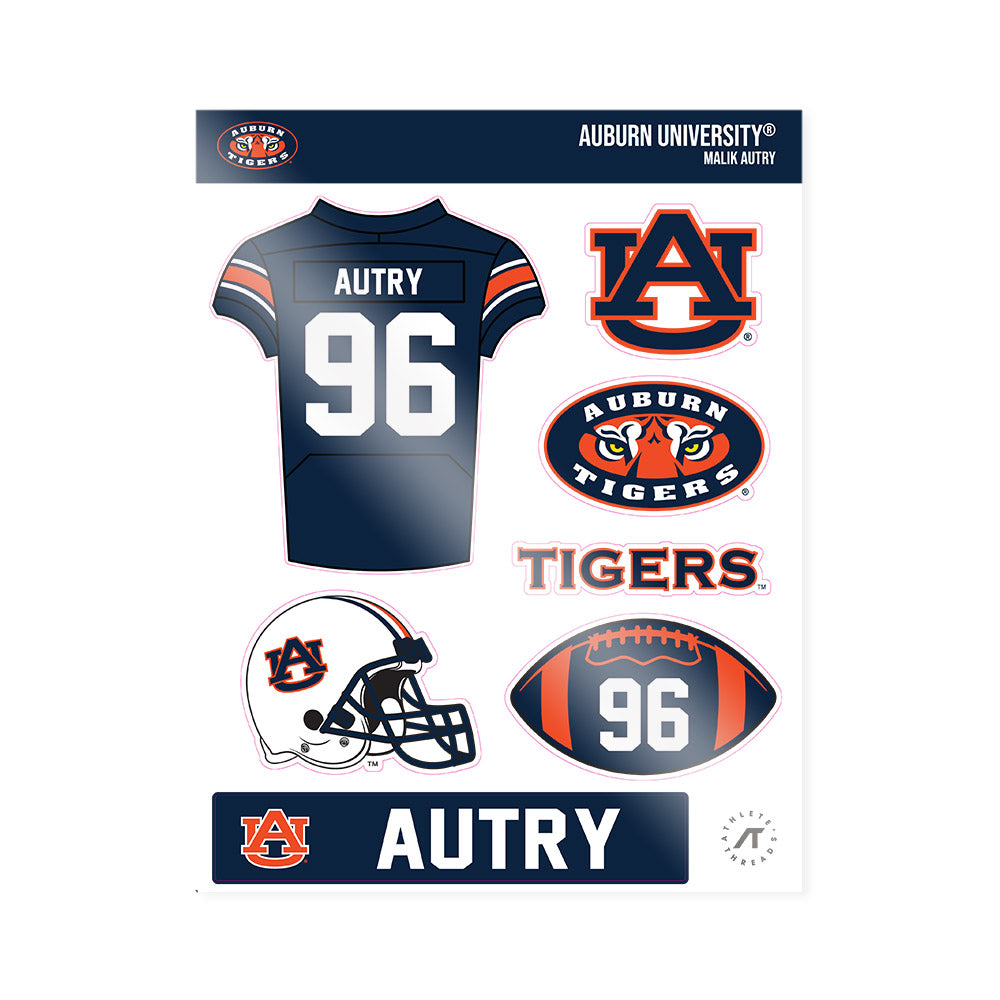 Auburn - NCAA Football : Malik Autry - Sticker Sheet-0