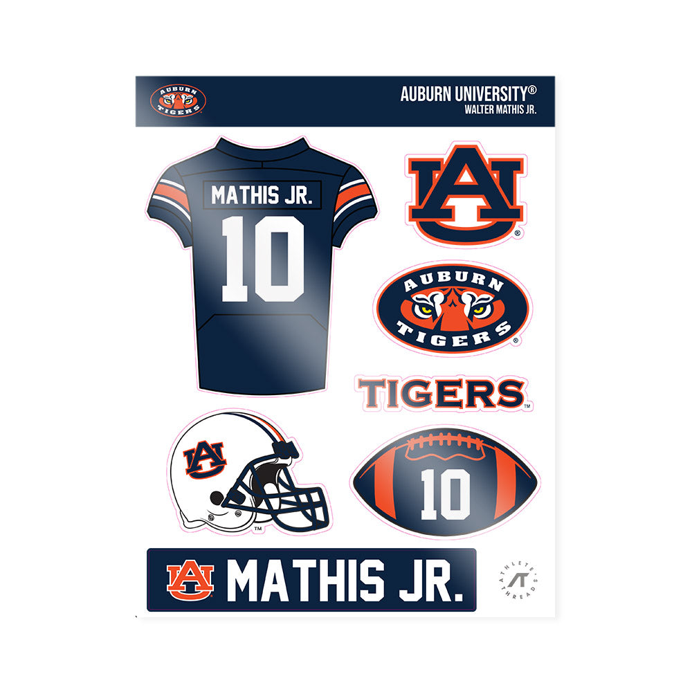 Auburn - NCAA Football : Walter Mathis Jr. - Sticker Sheet-0