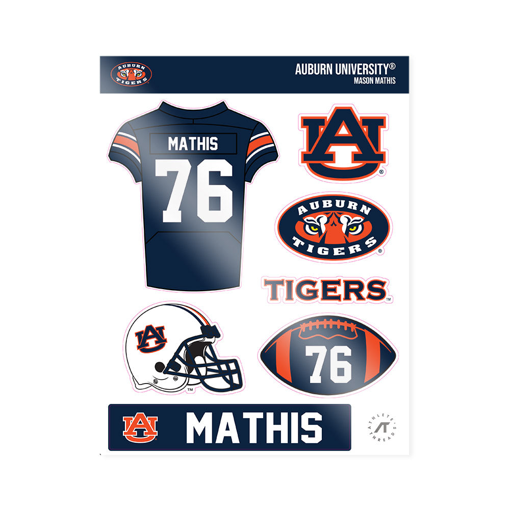 Auburn - NCAA Football : Mason Mathis - Sticker Sheet-0