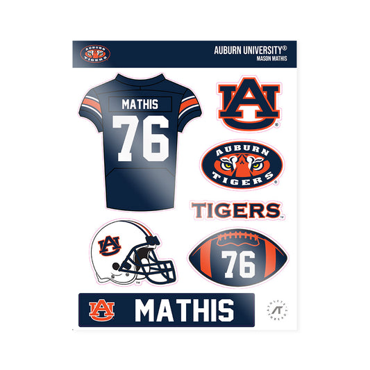 Auburn - NCAA Football : Mason Mathis - Sticker Sheet-0