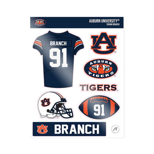 Auburn - NCAA Football : Tavian Branch - Sticker Sheet-0