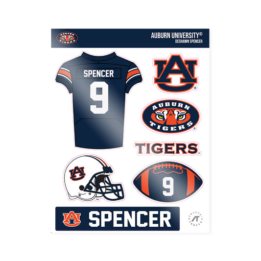 Auburn - NCAA Football : Deshawn Spencer - Sticker Sheet-0