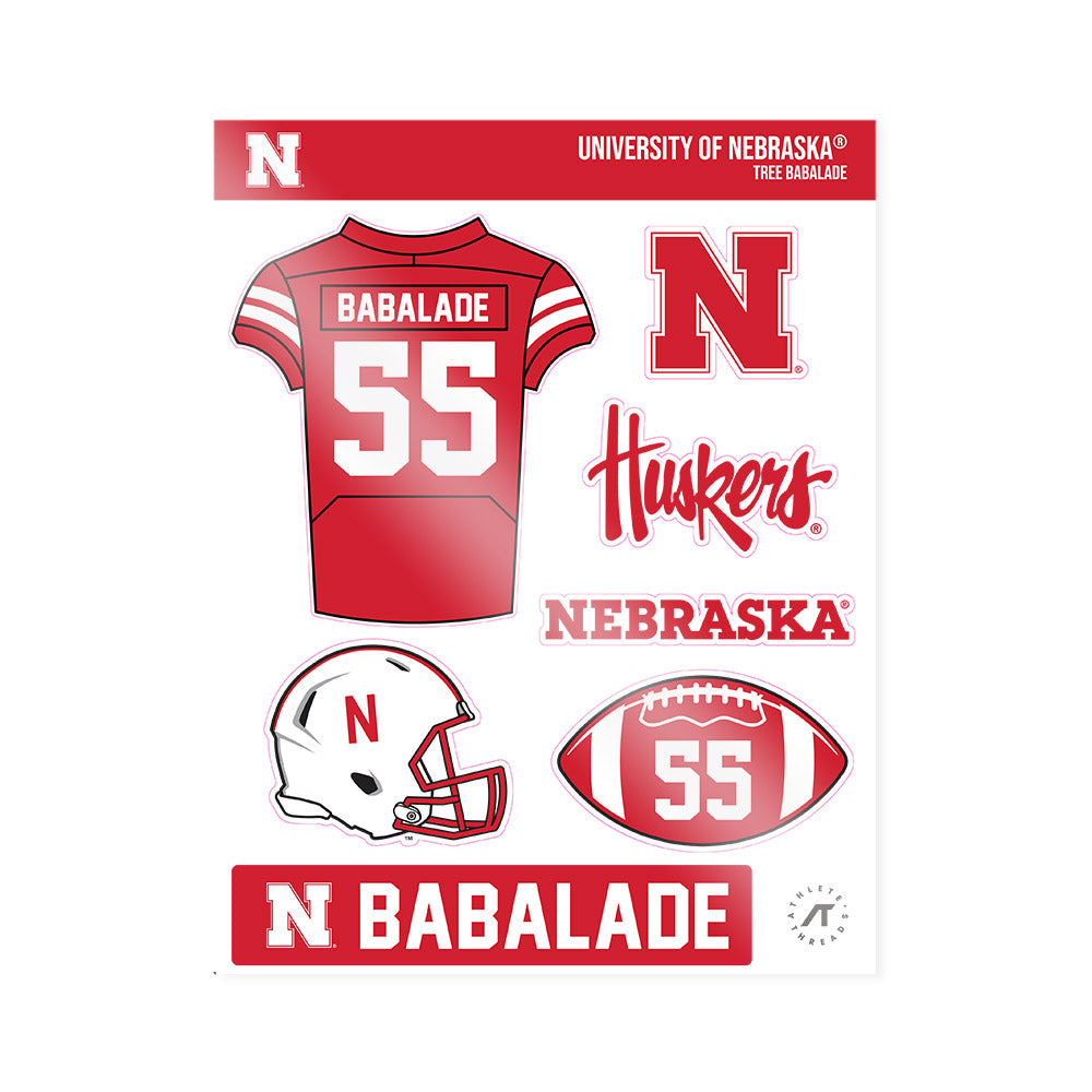 Nebraska - NCAA Football : Tree Babalade - Sticker Sheet-0