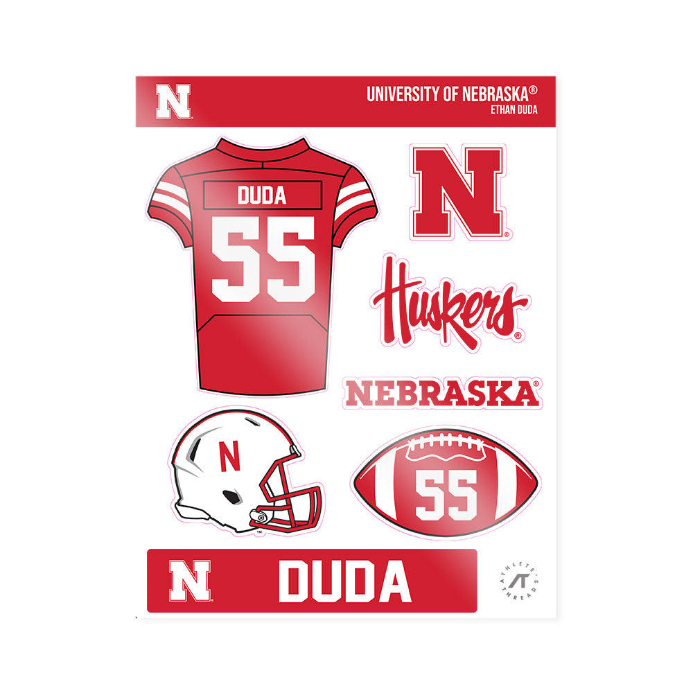 Nebraska - NCAA Football : Ethan Duda - Sticker Sheet-0